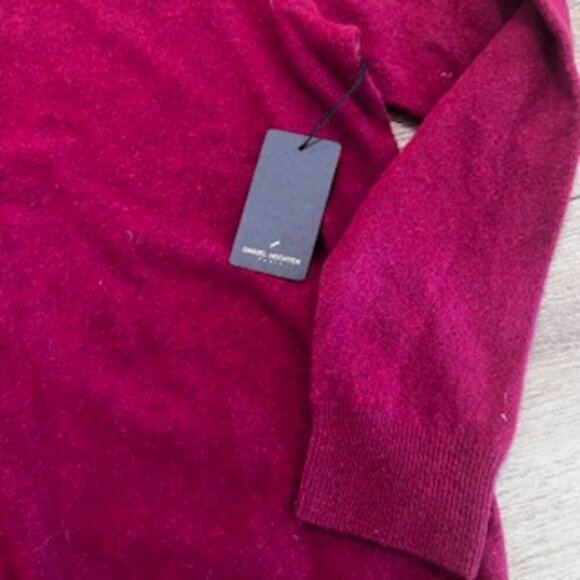 NEW Daniel Hechter Cashmere Burgundy Crew Neck Sweater Mens Size Large NWT - Picture 9 of 11